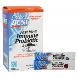 Fast Melt Immune Probiotic 3 Billion with Bifodan 30 Stick Packs Doctor`s Best