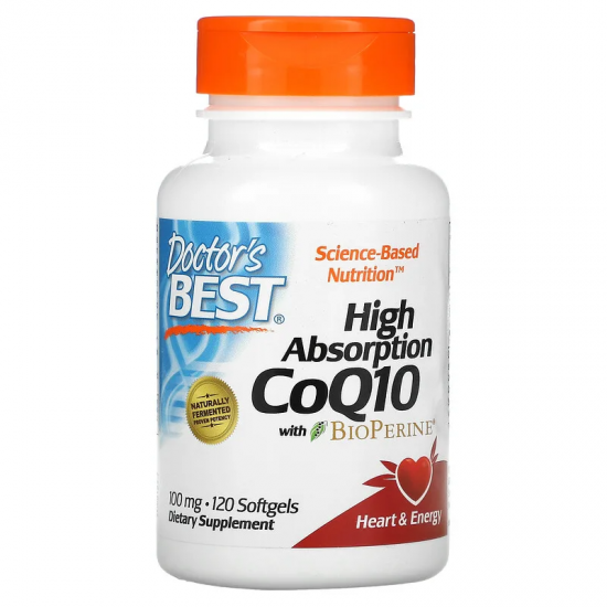 High Absorption CoQ10 with BioPerine 100 mg 120 Softgels
